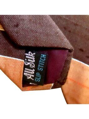 Vintage Necktie Kuppenheimer Mens All Silk Striped Tie Brown Beige White